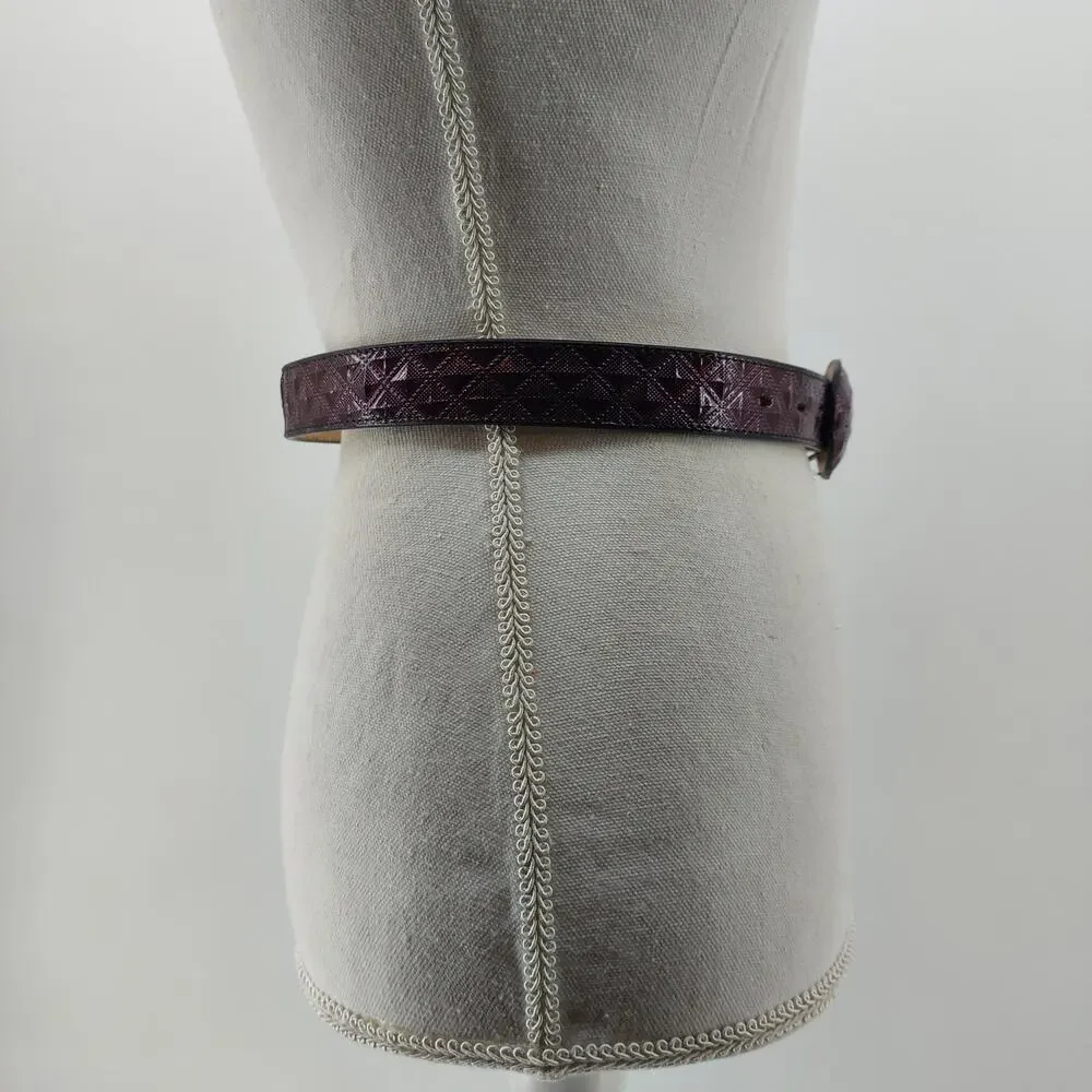 Western Girls Size 28 Belt Purple Patent Leather Textured Cowgirl